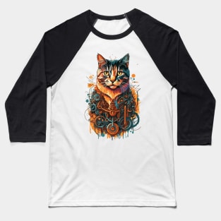 Futuristic Feline Baseball T-Shirt